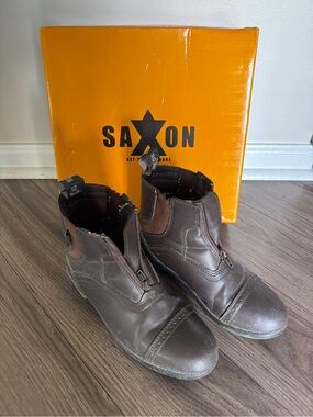 Kids Brown Zip Front Riding Boots